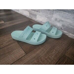 CROCS Classic Slide Sandal Women’s 6 Blue Green Double Strap Slip On 206761